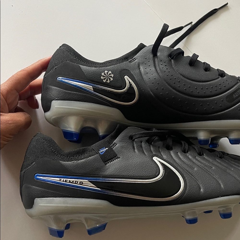 Nike Tiempo Legend 9 Black and Blue Soccer Cleats